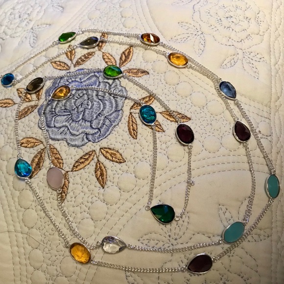 ❤️AUTHENTIC MULTI GEMSTONE STATION NECKLACE- 52”❤️ - Picture 2 of 7